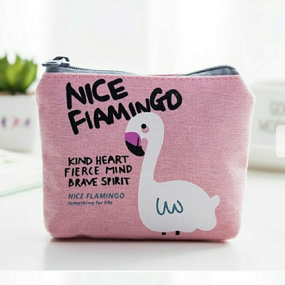 🆕🌴Canvas Flamingo Coin Purse🌴 - Picture 4 of 5